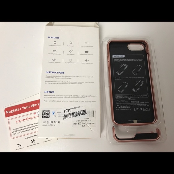 IPHONE Battery Case for 6P/6SP/7P/8P Rose Gold NEW - Picture 4 of 6